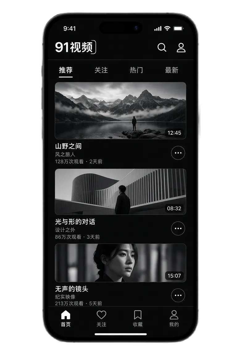 91视频APP内容浏览展示